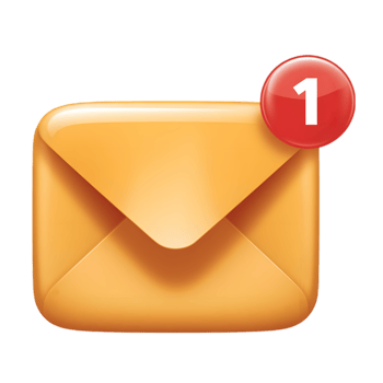 Unopened Email with New Message Notification Icon png