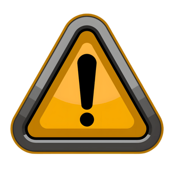 Bright, graphic warning sign with an exclamation point. png