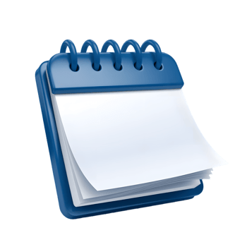 Empty Blue Calendar Icon Representing Organization png