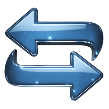 Glossy blue double arrow icon png
