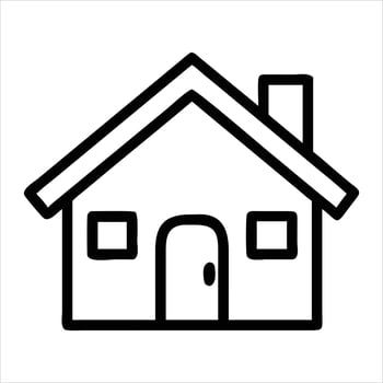 House icon outline illustration vector