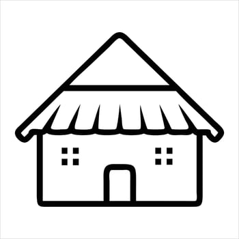 A house with a roof line icon line aet vector