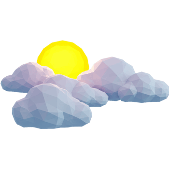 Simple Sun And Clouds Digital Artwork png