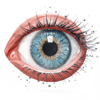 Detailed Blue And Brown Eye With Eyelashes Digital Art Illustration png