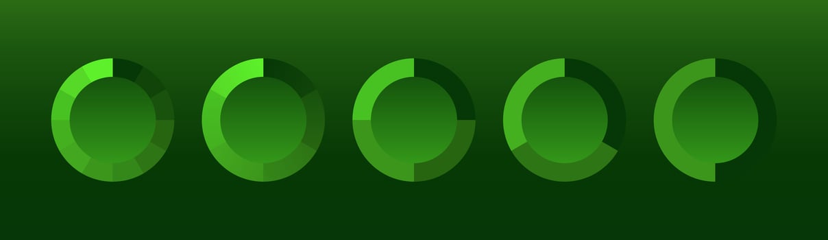 A green background with four green circles vector