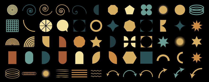 A set of different shapes and patterns vector