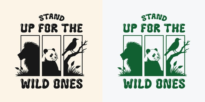 Animal t-shirt and world wildlife day t-shirt design vector