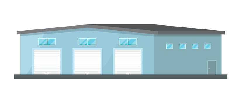 Warehouse hangar icon on white background. Warehouse. Side view. vector