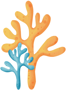 Cute Coral Clipart Orange and Blue Sea Plants Orange and Blue Coral Illustration Unique Coral png