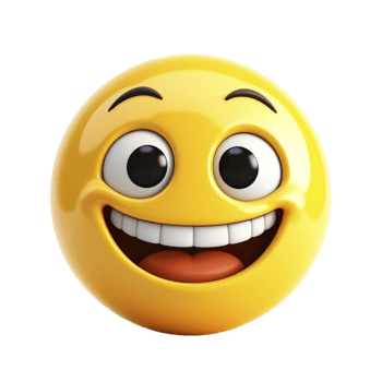 A smiling yellow emoticion with a big smile png