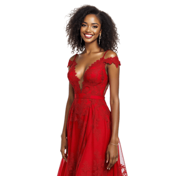 The red gown is a beautiful evening dress with a deep v neckline and lace png
