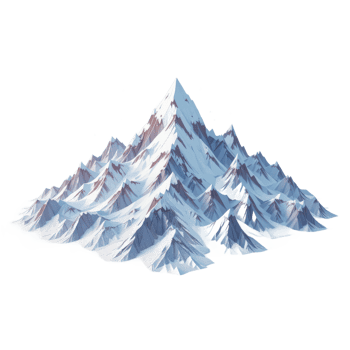 Majestic Snowy Mountain Peak on Transparent Background png