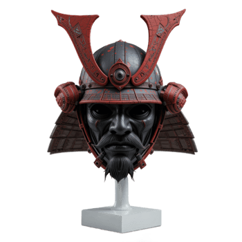 Detailed Warrior Helmet Sculpture Display png