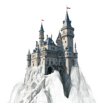 Magnificent Stone Castle on Mountain png