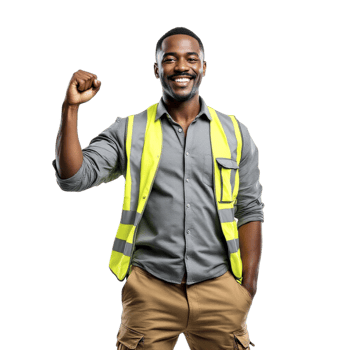 A man in a construction vest and safety vest png