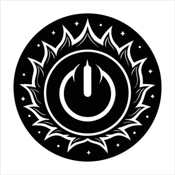 Power Button Embroidered vector