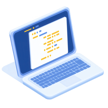 A modern laptop featuring a coding screen, showcasing vibrant colors and a sleek design, perfect for tech-related themes and digital workspaces. png