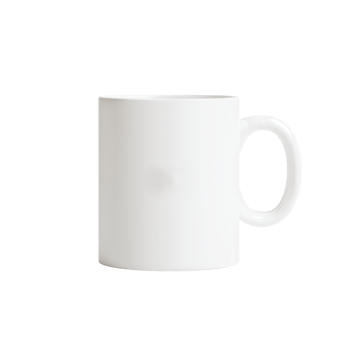 A plain white coffee mug on an isolated background, perfect for showcasing designs or branding for personal or commercial use in kitchenware and drinkware. png