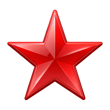 red simple star is isolated on transparent background png