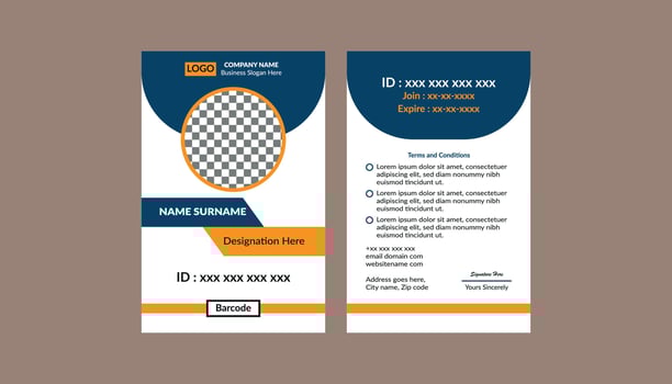 Modern ID Badge Design. Elegant Layout Display for Promotional Campaign. vector