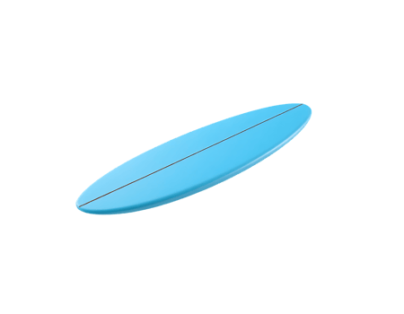 Blue surfboard isolated on transparent background png