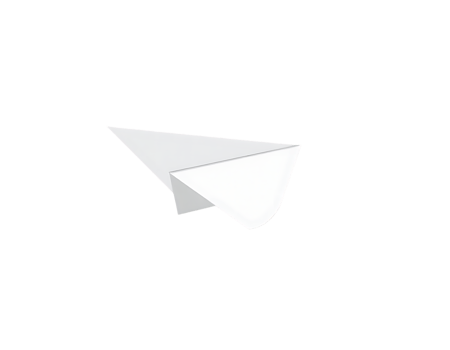 White paper airplane isolated on transparent background png