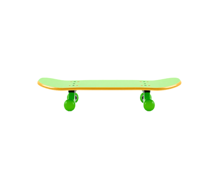 Green skateboard with yellow and green details png