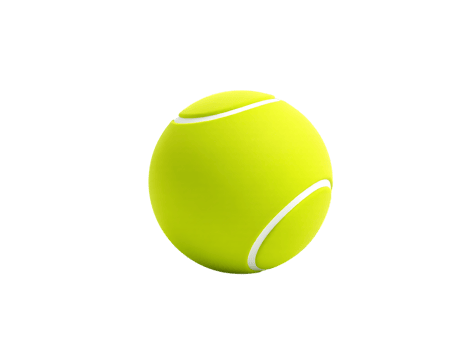 A yellow tennis ball isolated on a transparent background png
