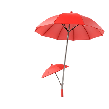 Red umbrellas isolated on a transparent background png