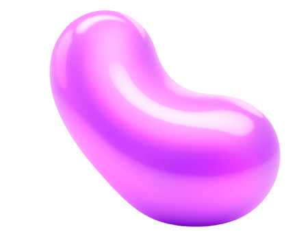 Glossy Pink Jelly Bean Isolated on Transparent Background png