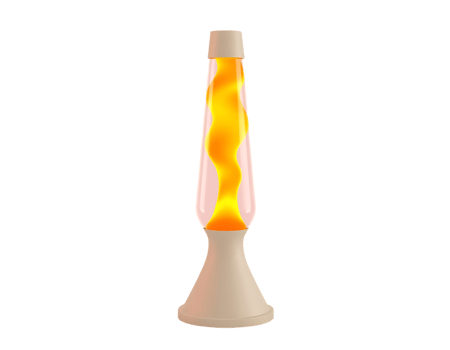 Retro lava lamp with yellow and orange fluid png