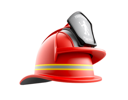 Red Firefighter Helmet on Transparent Background png