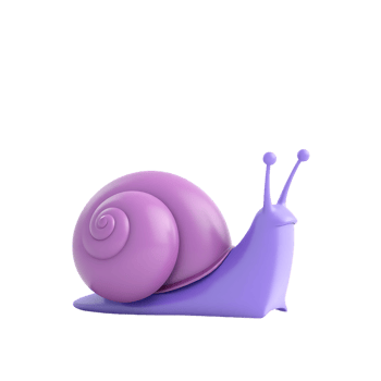 Cute 3D Cartoon Snail Illustration png