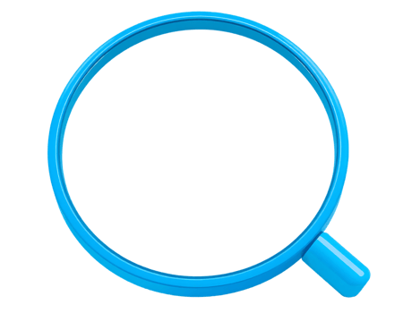 Blue Magnifying Glass Isolated on Transparent Background png