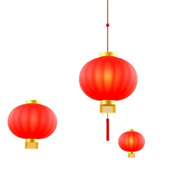 Red Chinese Lanterns for Celebration png