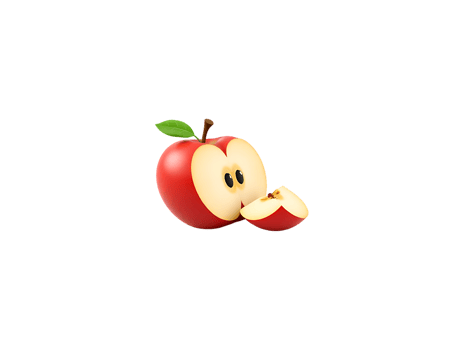 Red apple with a slice, fresh and organic fruit png