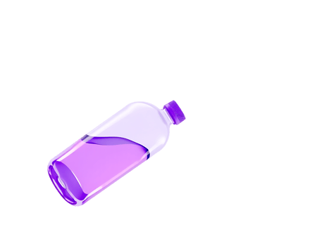 Purple Water Bottle 3D Render png