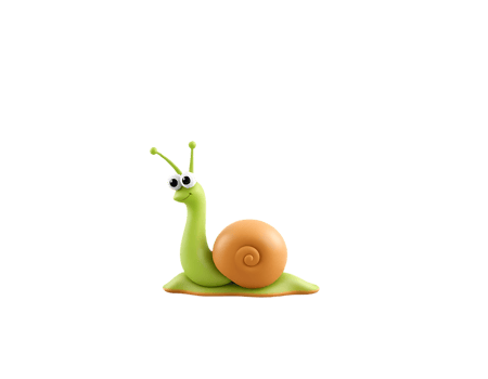 Cute clay snail with big eyes png