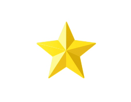 Golden Star Isolated on Transparent Background png