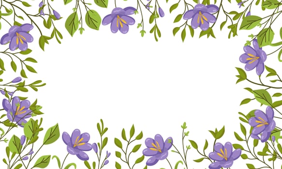 spring background with flowers and space for text. Botanical illustration for cards and invitations. vector