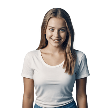 lady in white tee png