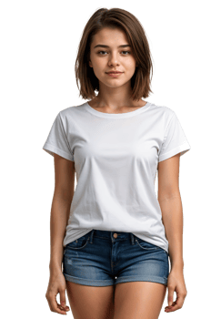 Teen girl tshirt mockup png