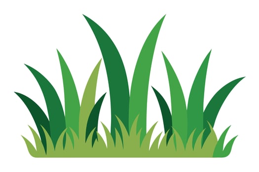 Fresh Green Grass Patch Clump with Blades Isolated vector