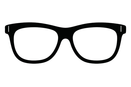 Black Framed Glasses , Spectacles Silhouette on Transparent Background vector