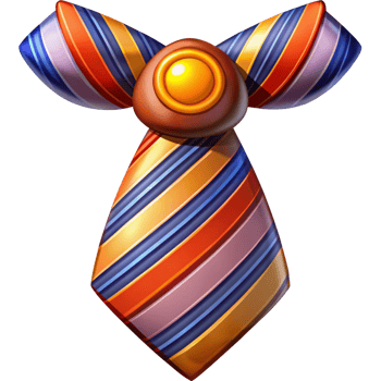 Stylish strip necktie formal for executive look in transparent background png