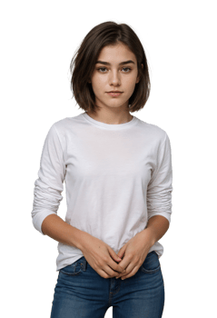 teen girl in minimal dress white tshirt and jeans png