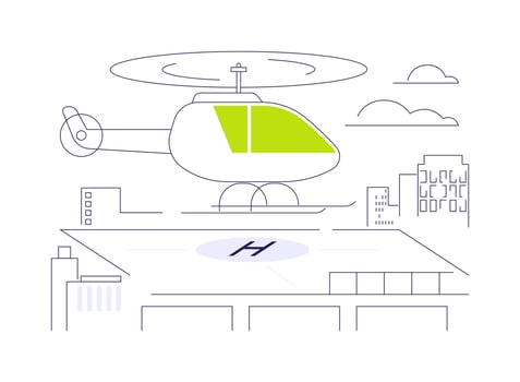 Helicopter landing pad abstract concept illustration. vector