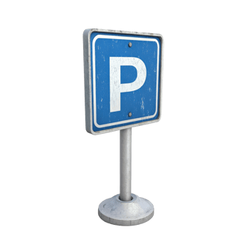 Isolated Parking Symbol on Metal Pole png