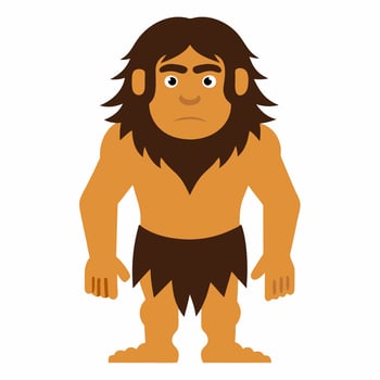 Cartoon funny caveman. Illustration on white background vector