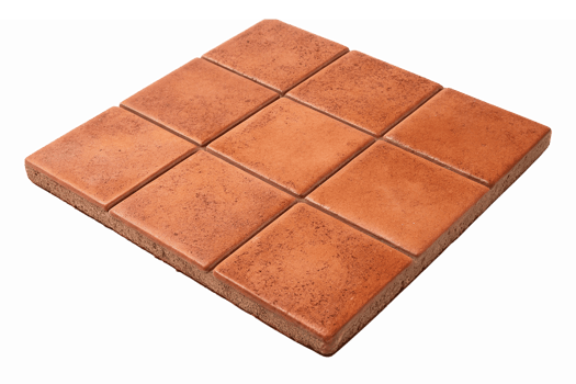 Brown Terracotta Square Floor Tile with Textured Surface for Home and Garden Design png